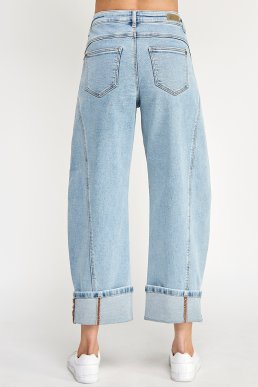 High Rise Barrel Wide Cuff Jean