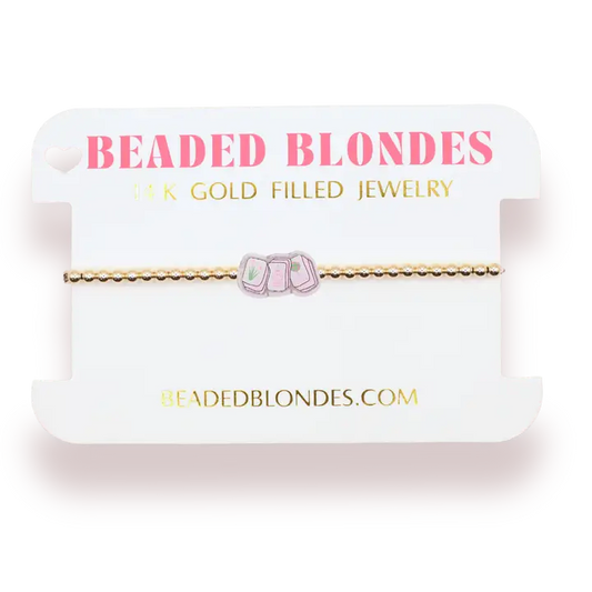 Mahjong Tile Bracelet On Gold