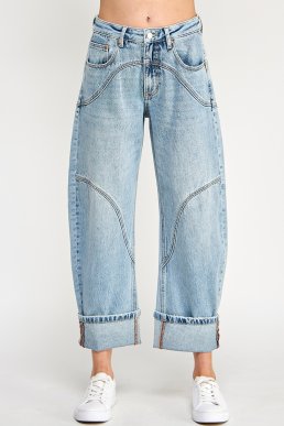 High Rise Barrel Wide Cuff Jean
