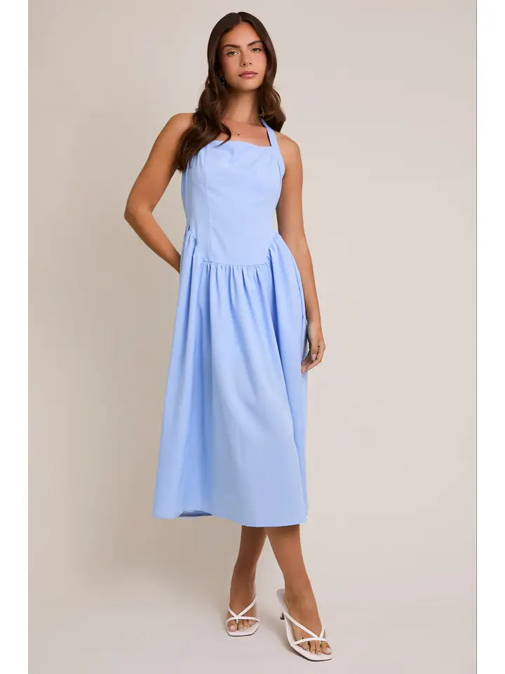 Halter Neck Full Midi Dress