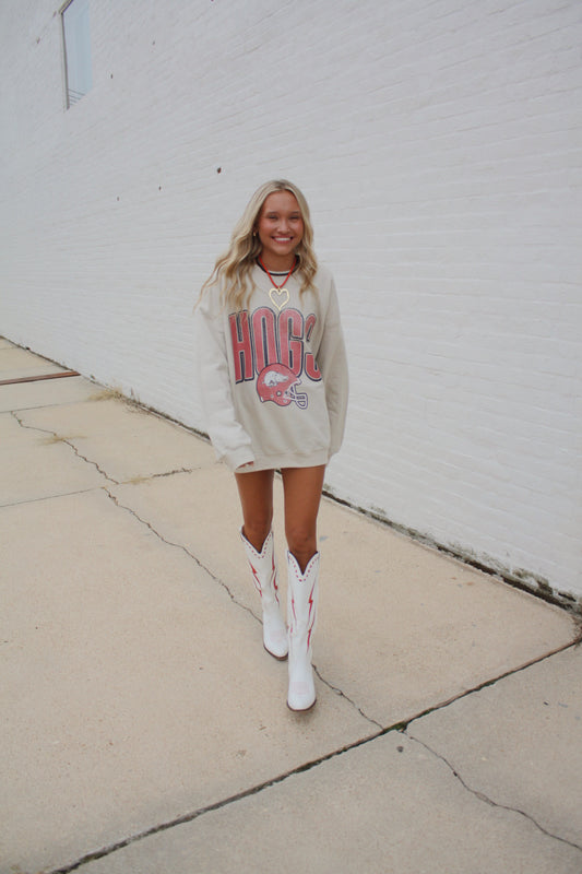 HOGS Football Helmet Sweatshirt