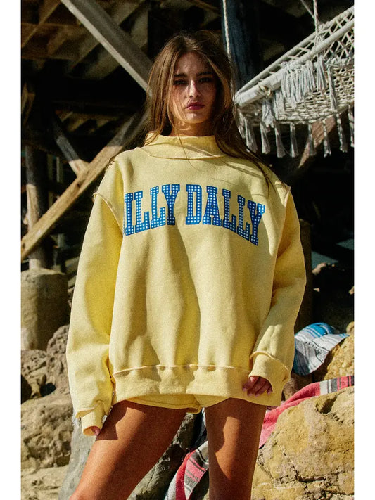 DILLYDALLY Reversible Mockneck Sweatshirt