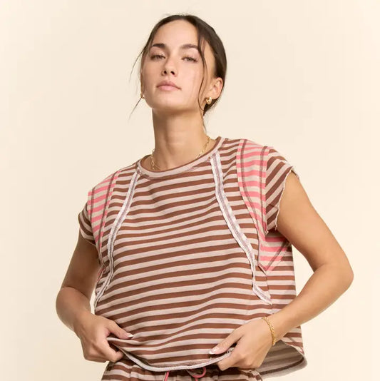 Multi Striped Mixed Top