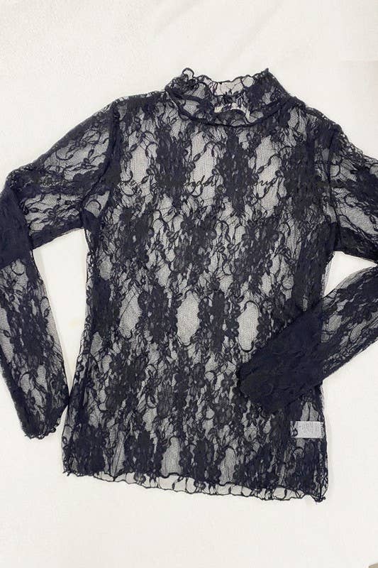 Floral print lace long sleeve