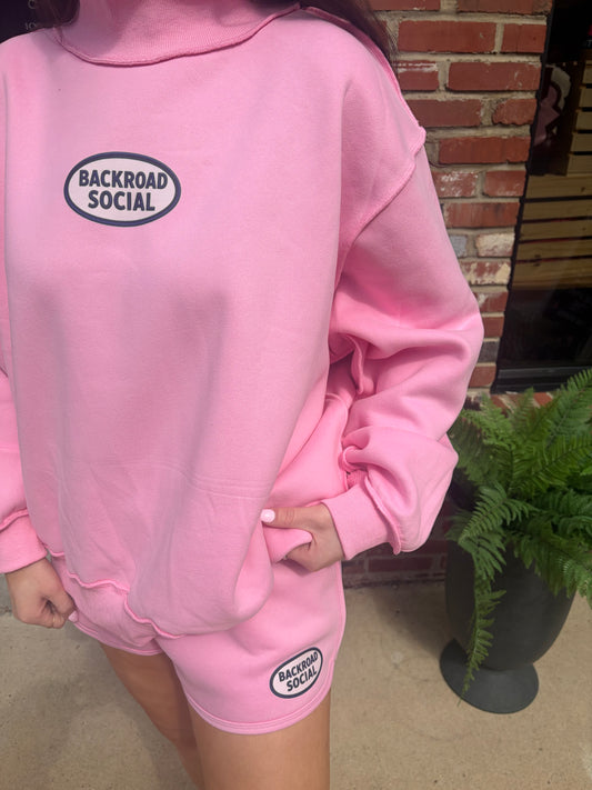 Faux Patch Mock Neck