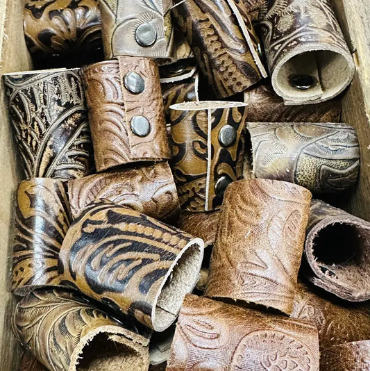 Floral Tooled Bandana Slides