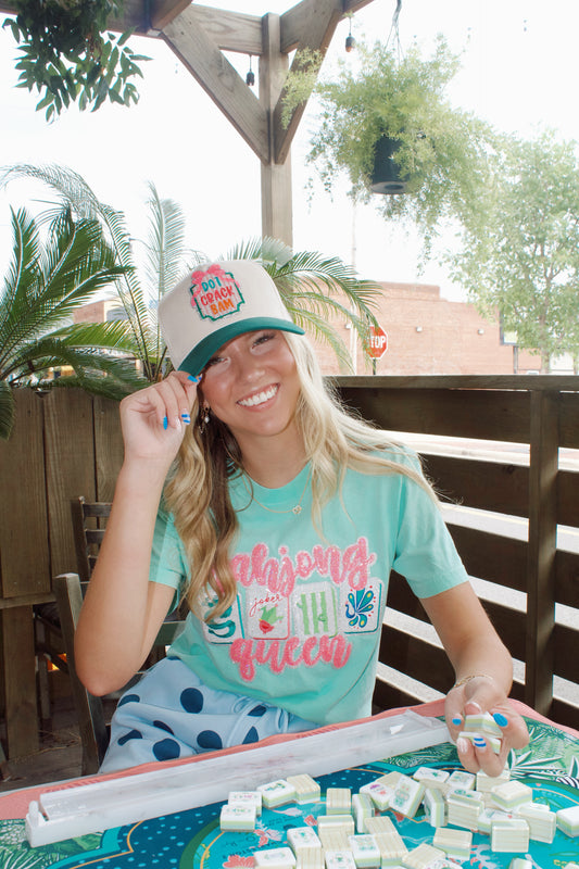 Mahjong Queen Sequin Patch Tshirt