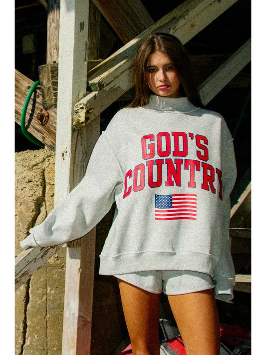 GODSCOUNTRY | Reversible Mock-Neck Sweatshirt