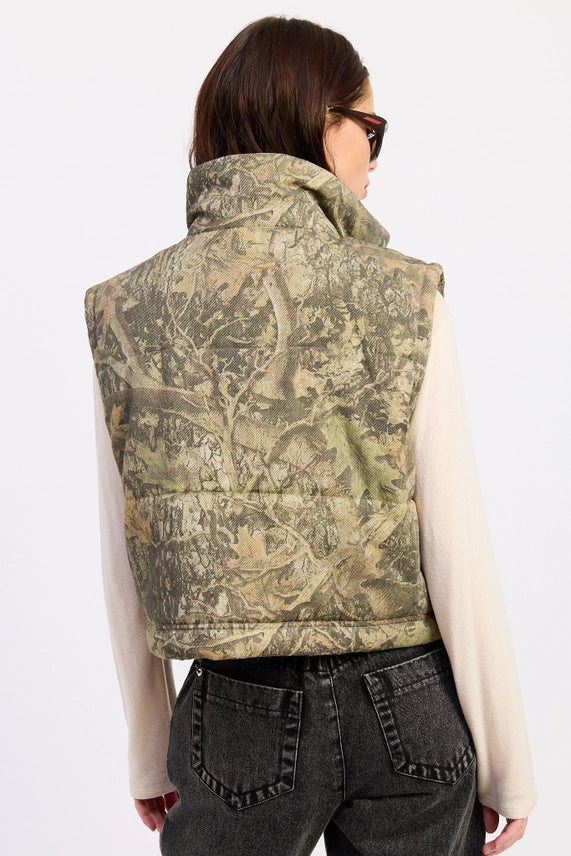 Camo Print Camo Puffer Vest
