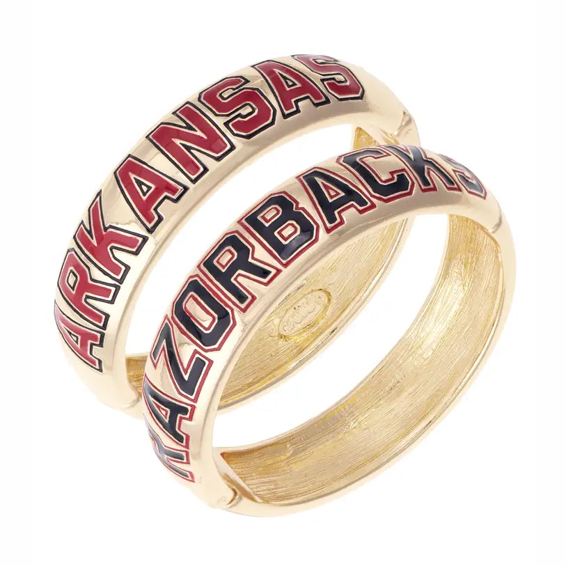 Arkansas Razorbacks Polished Metal Hinge Bangle