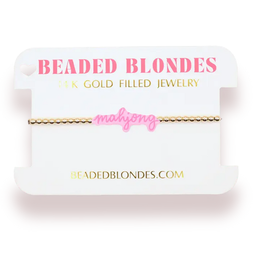 Mahjong Pink Bracelet On Gold