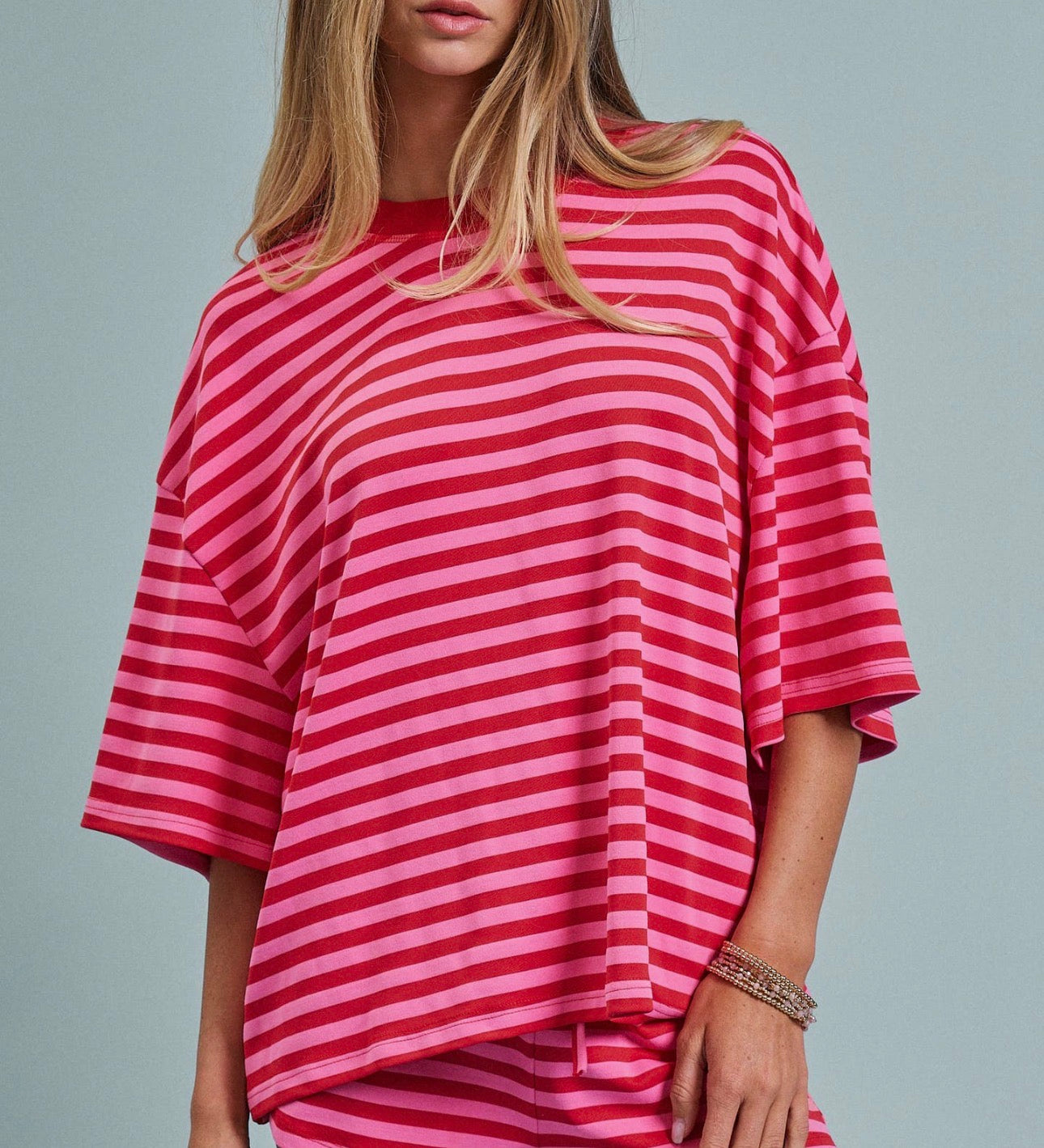 Oversized striped boxy tee