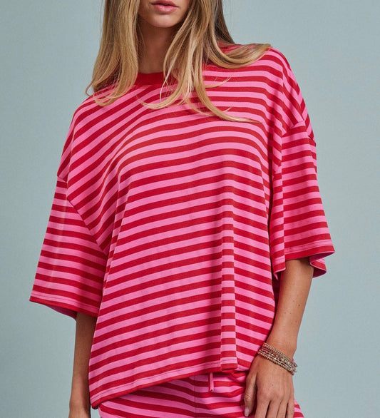 Oversized striped boxy tee