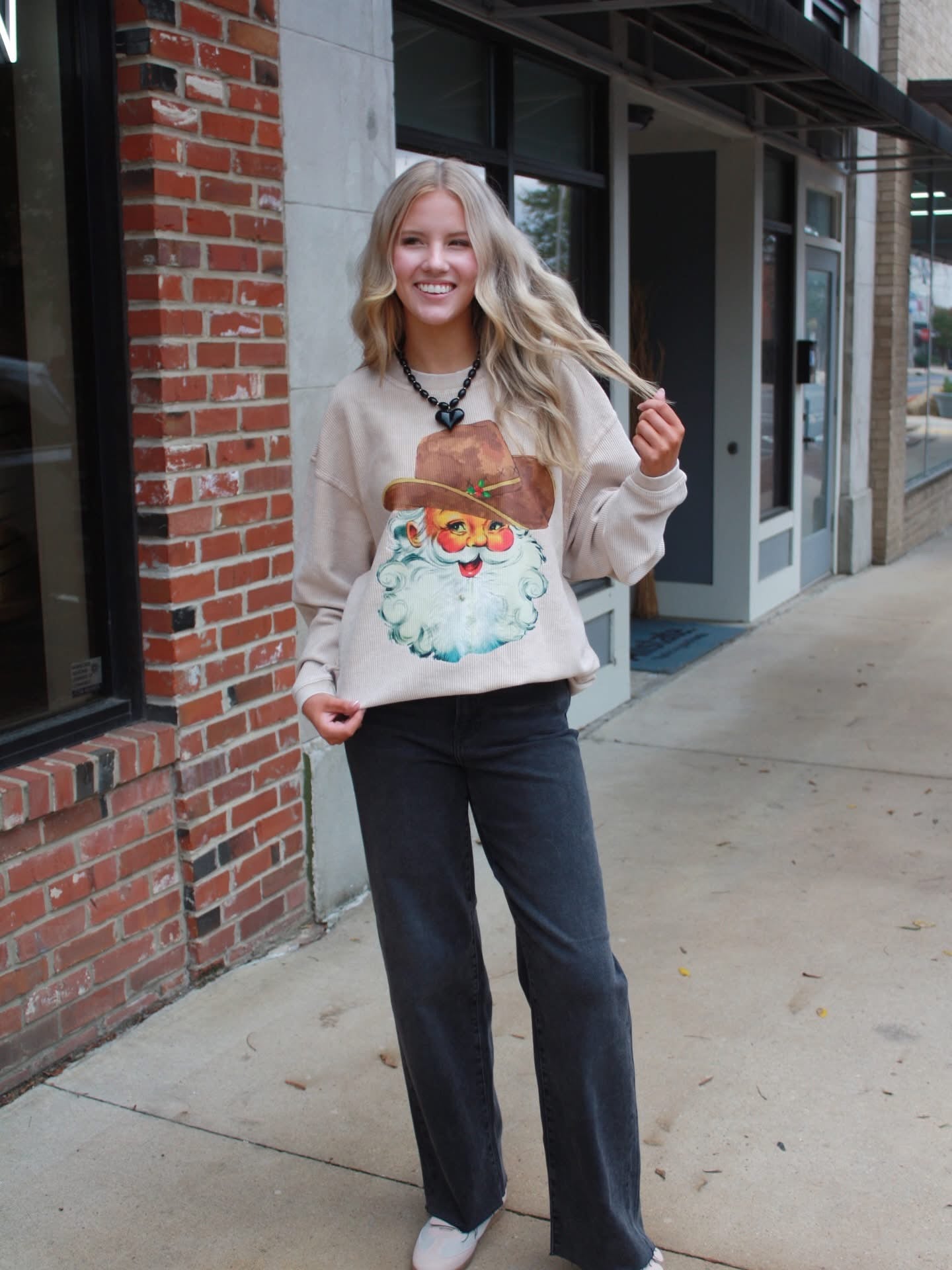 Cowboy Santa Corded Sweatshirt