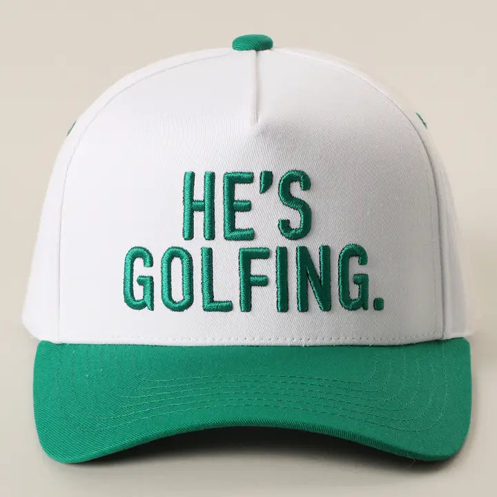He's Golfing 3D Embroidered Two-Tone Trucker Hat