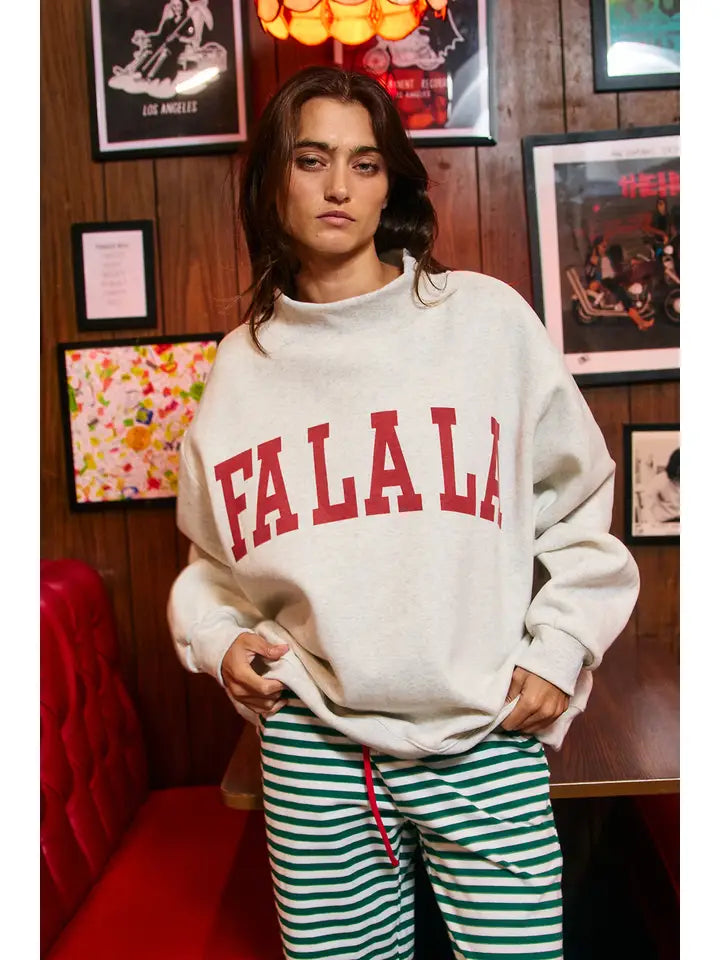 'fa La La & Ho Ho Ho' Mock Neck