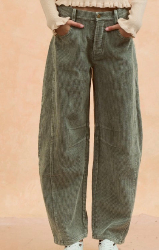 Vintage Olive Corduroy Pants