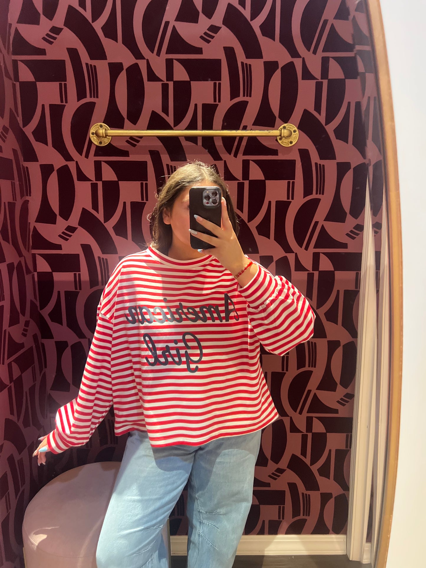 American Girl oversized crop long sleeve