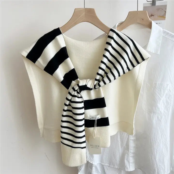 Striped Knit Shawl