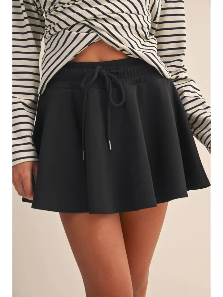 French Terry Layered Mini Skirt