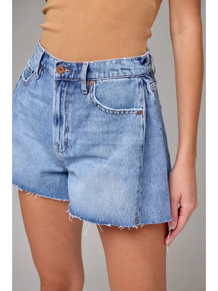 Medium Wash A-Line Shorts