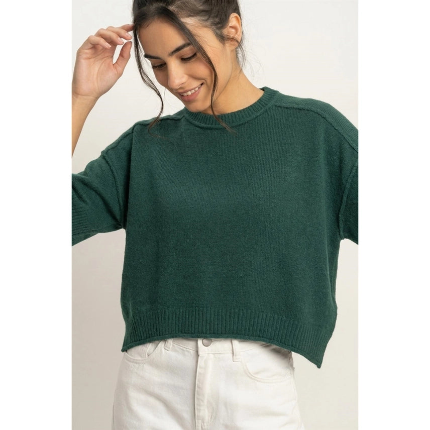 Seam Detail Short Sleeve Knit Top