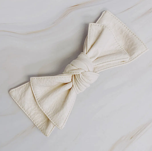 Leather double hair clip