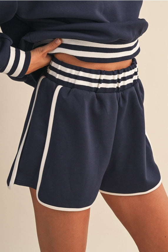 Navy Contrast Shorts