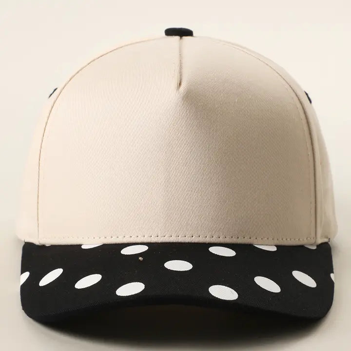 Polka Dot Brim Two-Tone Trucker Hat