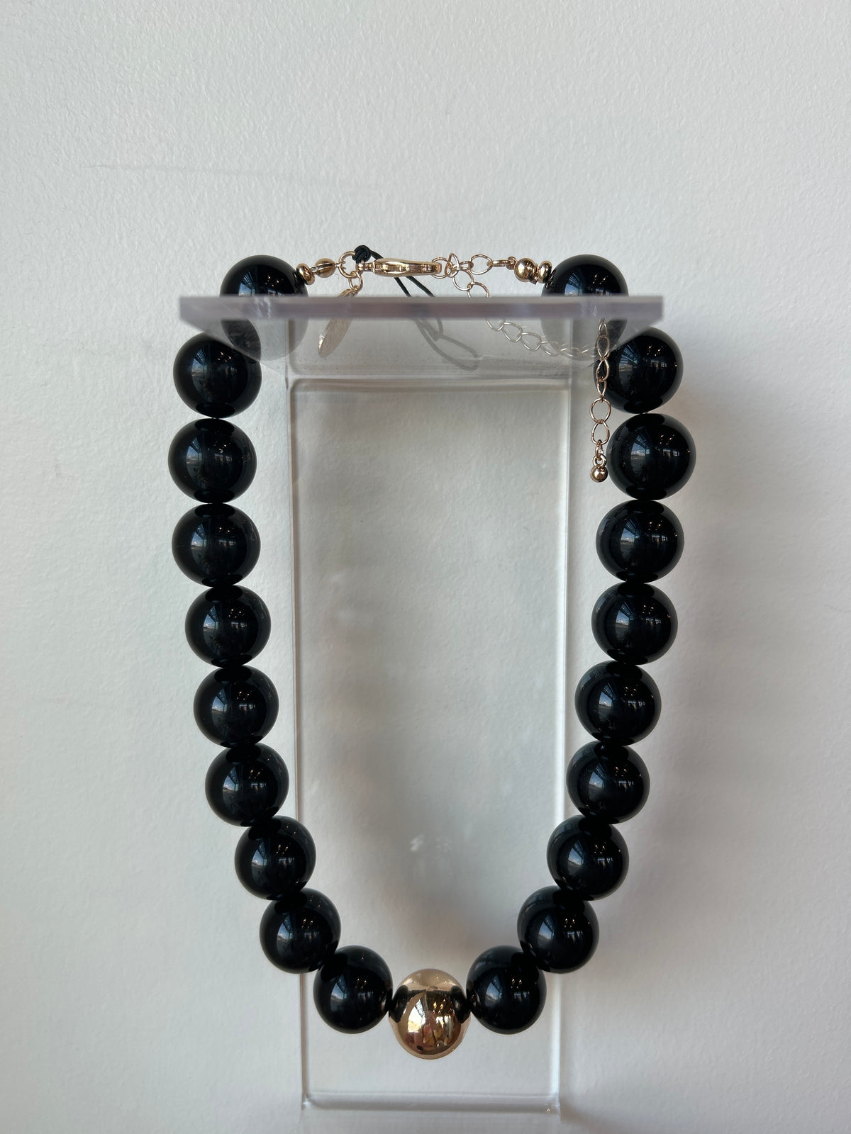 Beaded Solid with Gold Chunky Necklace