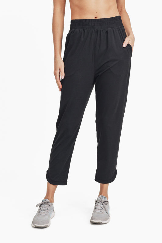 Curved Notch Hem Joggers