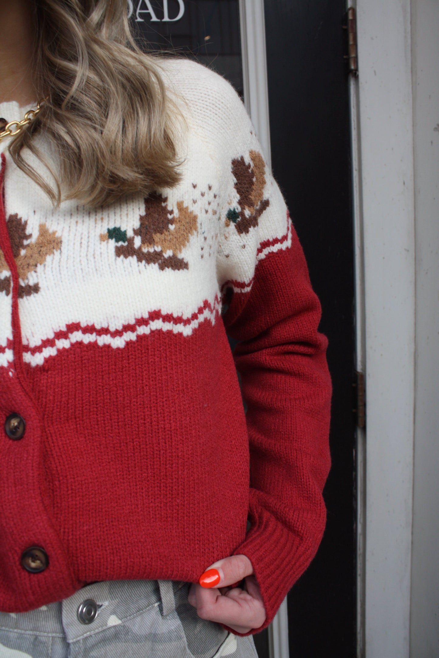 Duck Print Cardigan