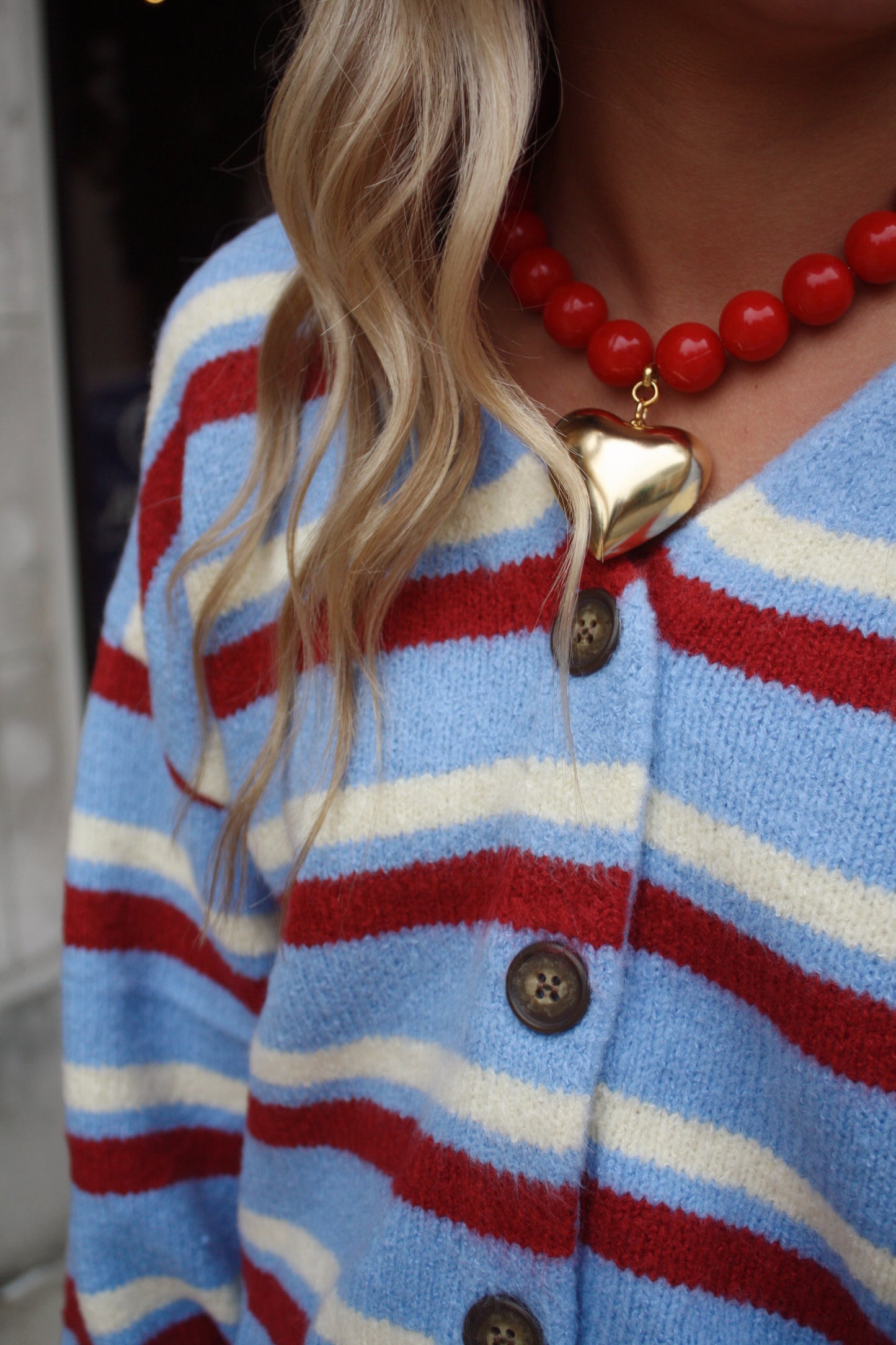 Chunky Beaded Heart Necklace