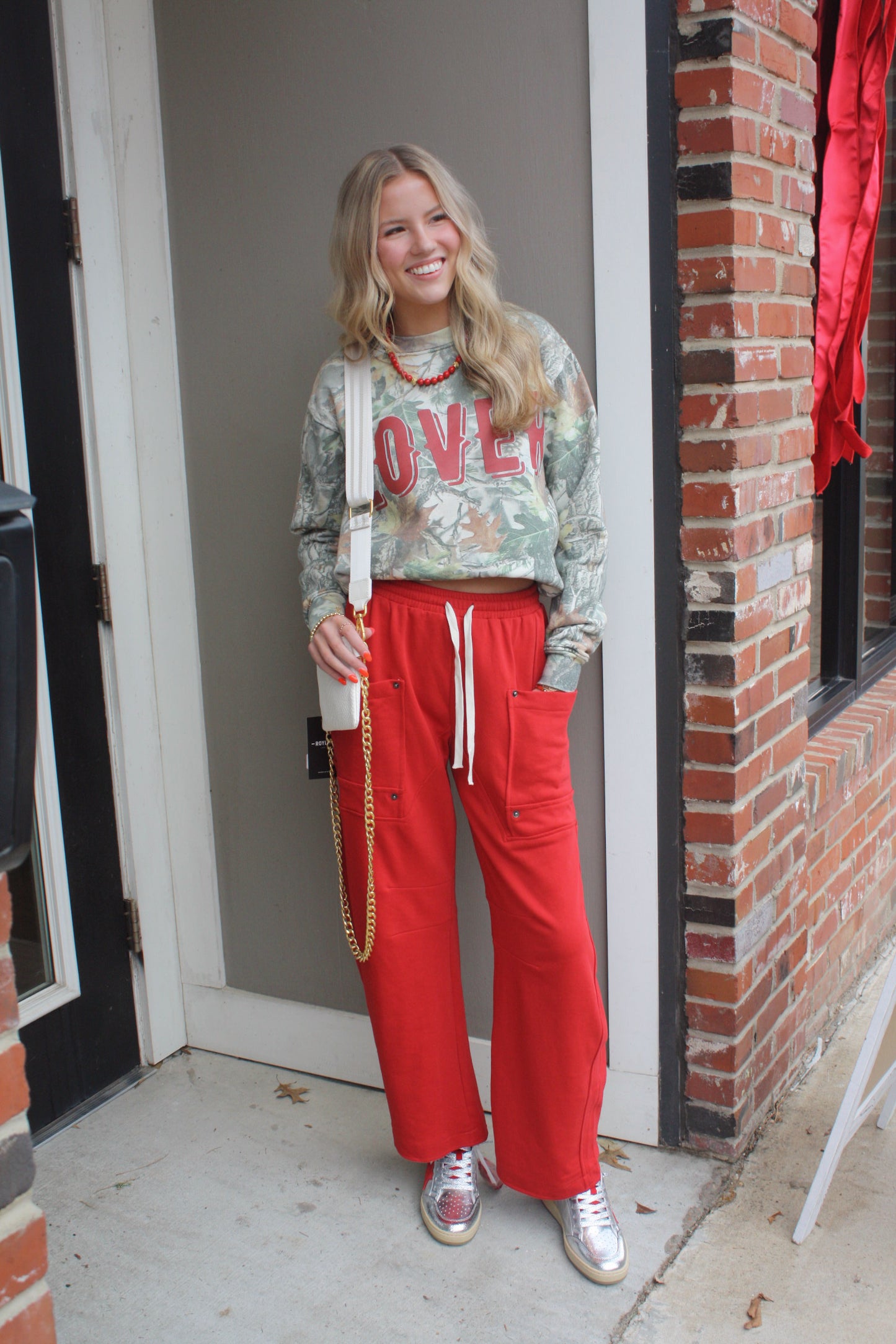 Elastic Drawstring Pockets Straight Leg Sweatpants