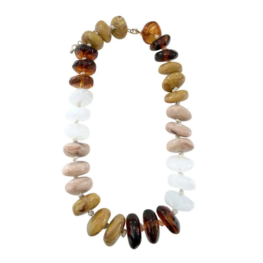 Delray Chunky Beaded Necklace-Tan Tort