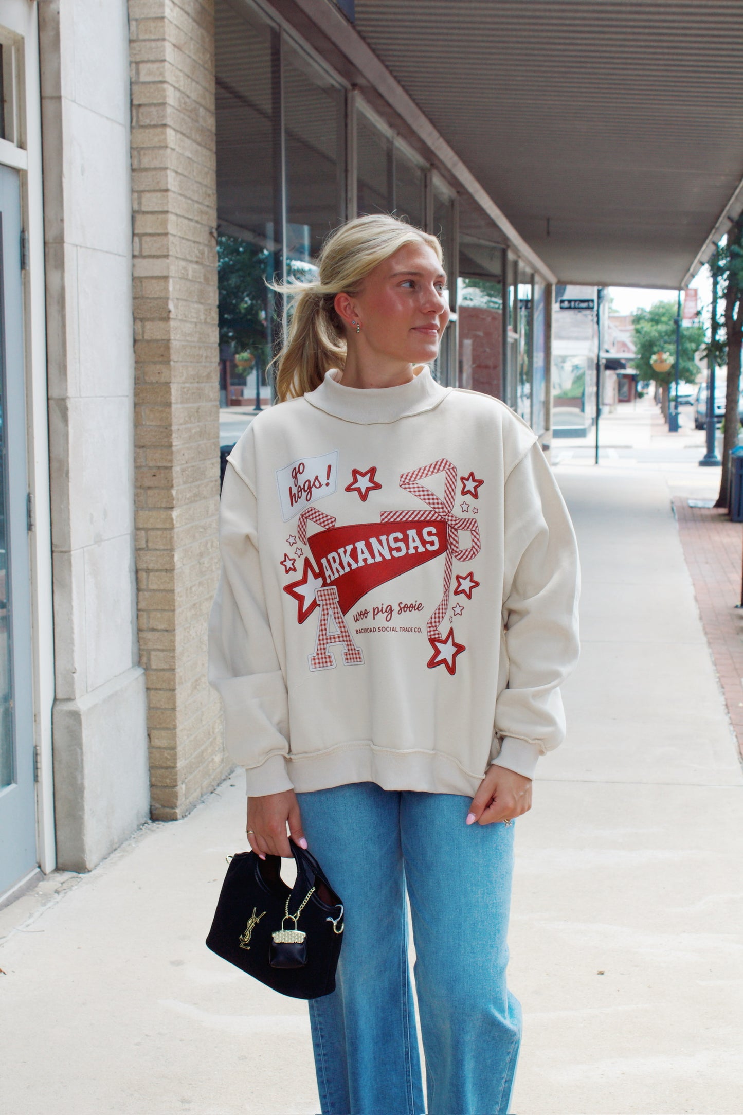 Gingham Arkansas Mock Neck