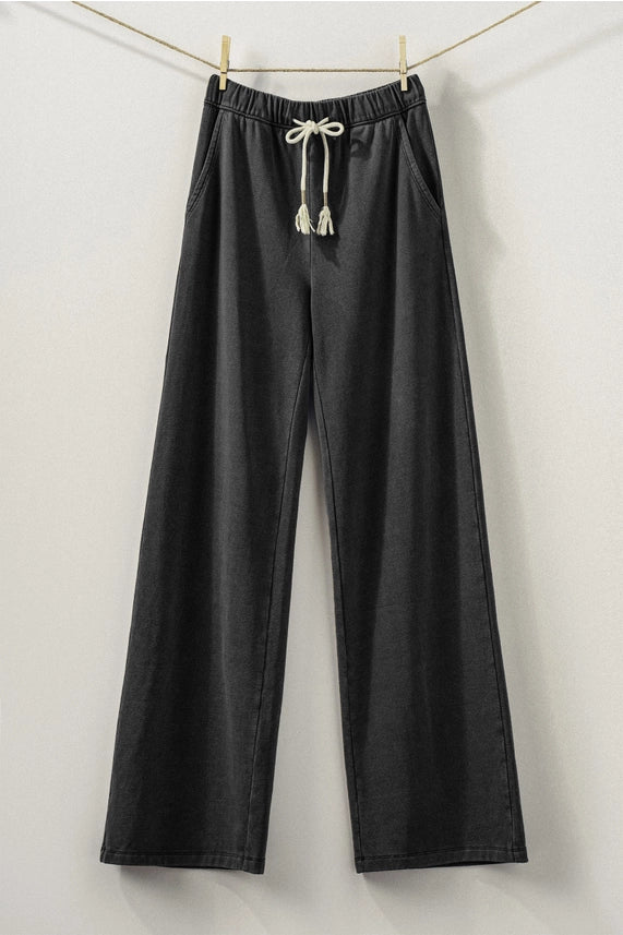 Relaxed Wide Leg Drawstring Pants