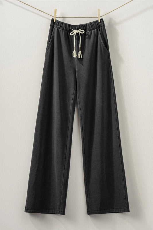 Relaxed Wide Leg Drawstring Pants