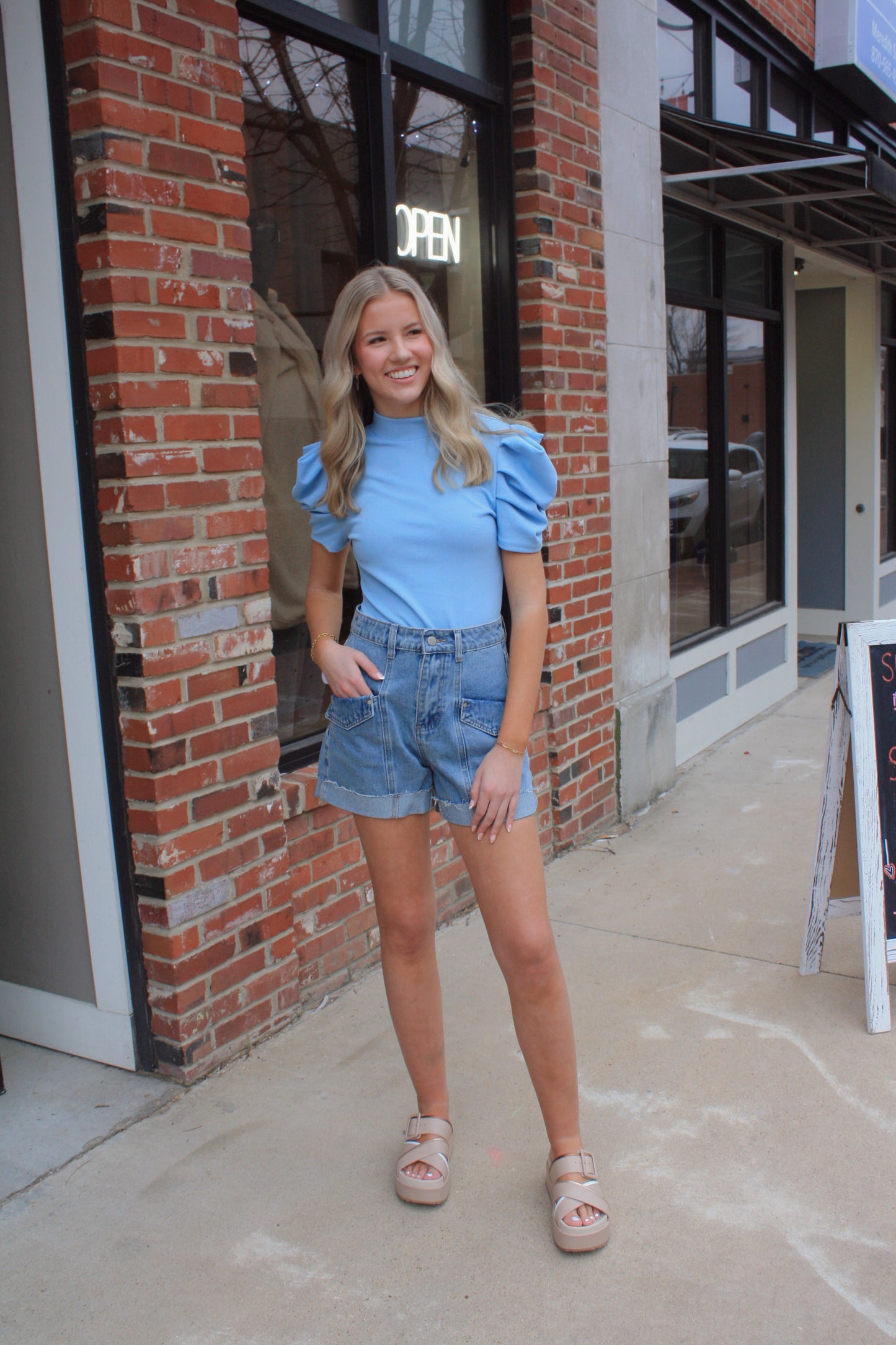 Puff sleeve bodysuit