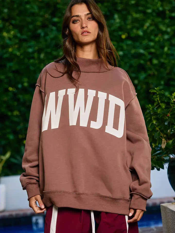 WWJD / AMEN reversible mock neck