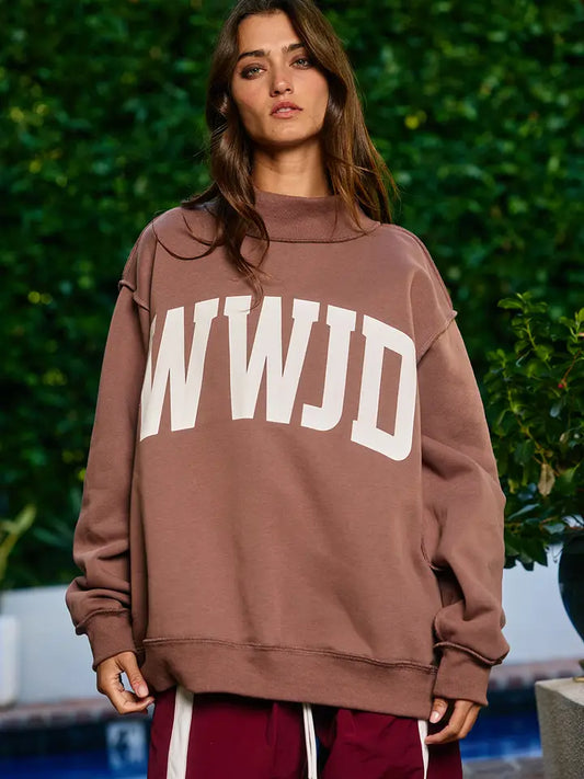 WWJD / AMEN reversible mock neck