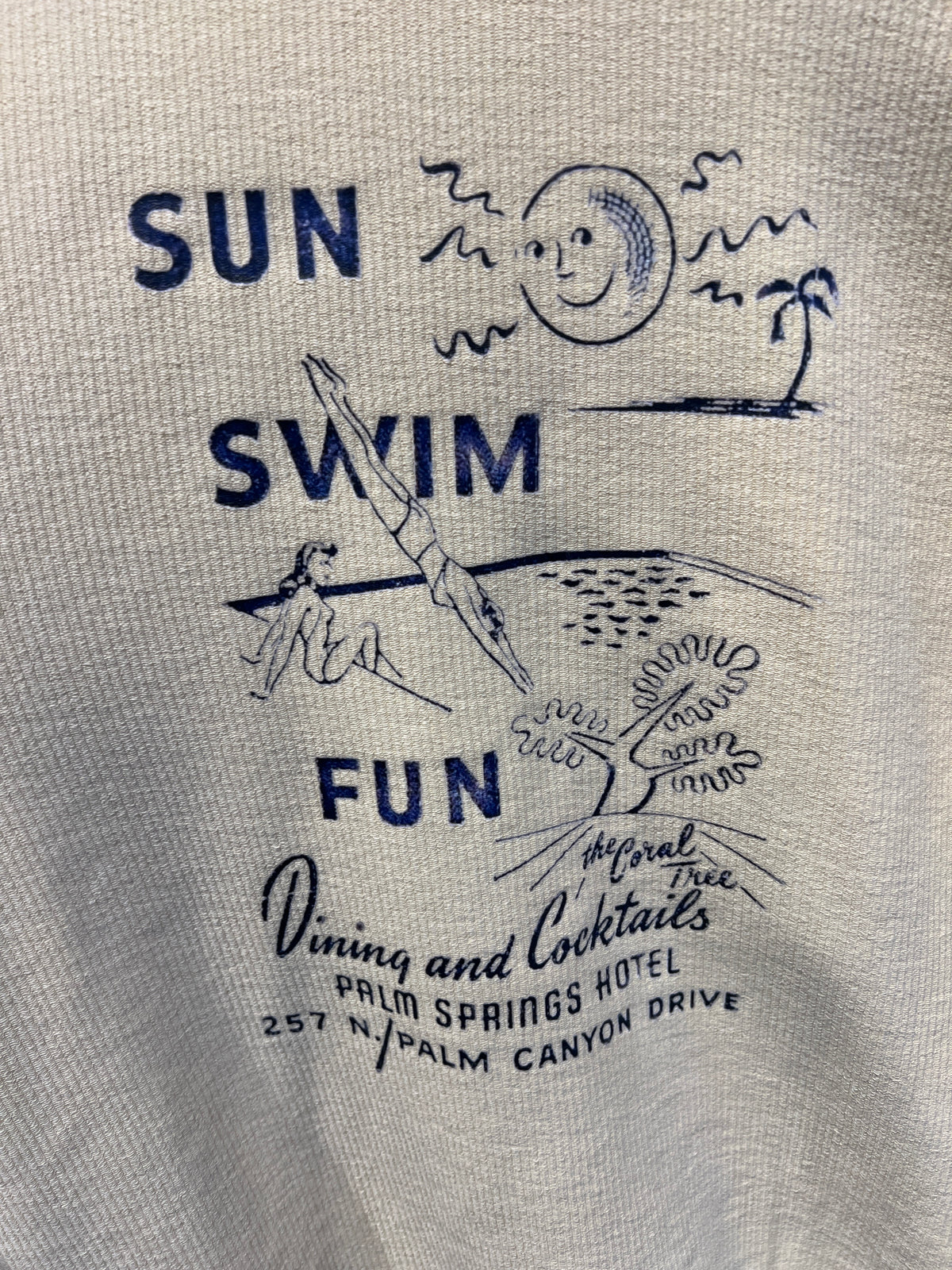 Palm Springs Sun Swim Fun Corded Sweatshirt