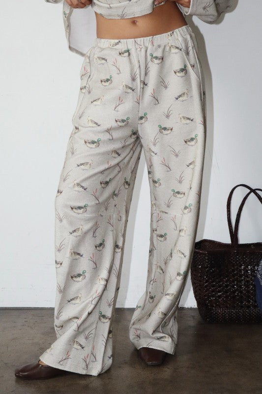 Duck print pants