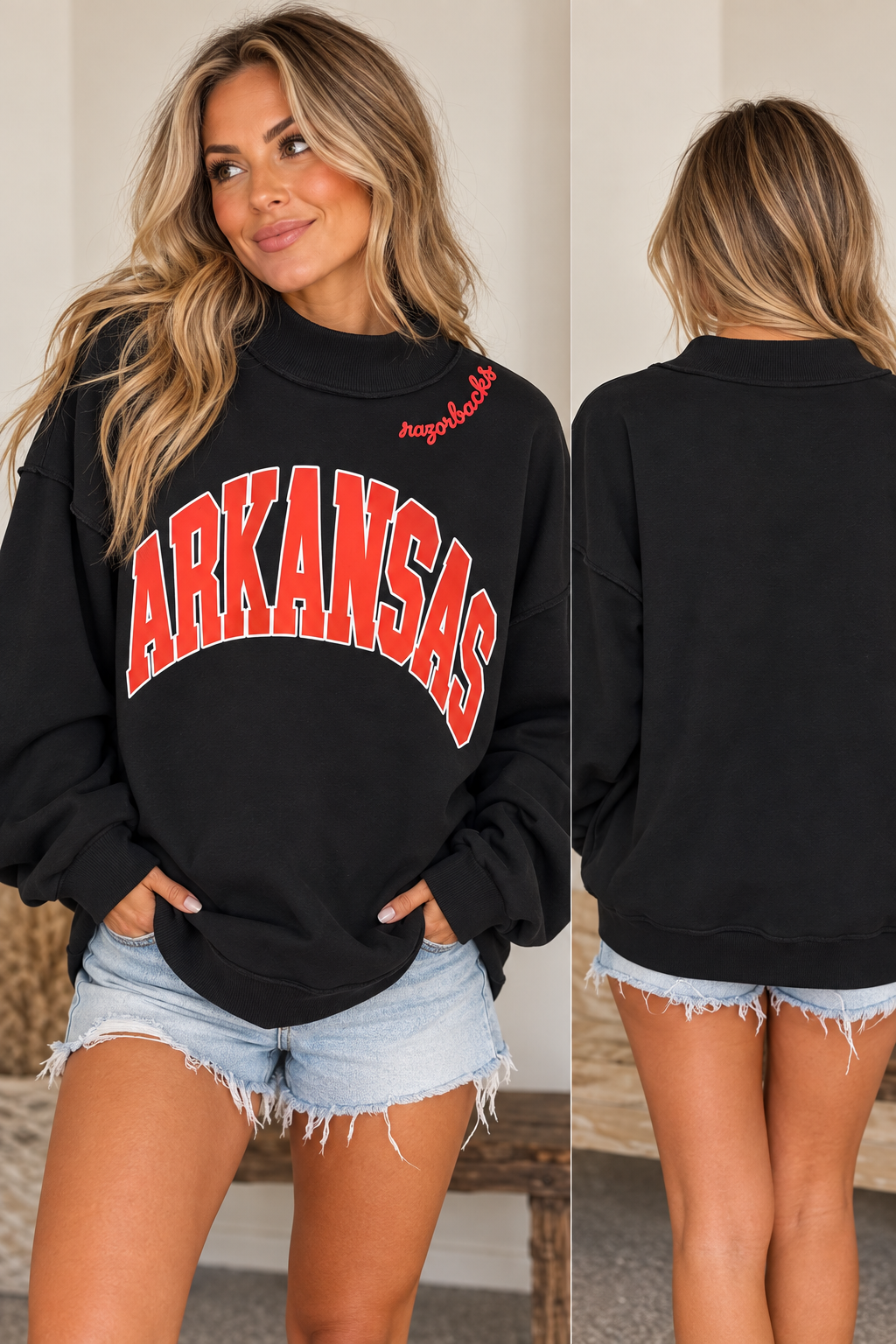 Black AR Razorback Mock Neck