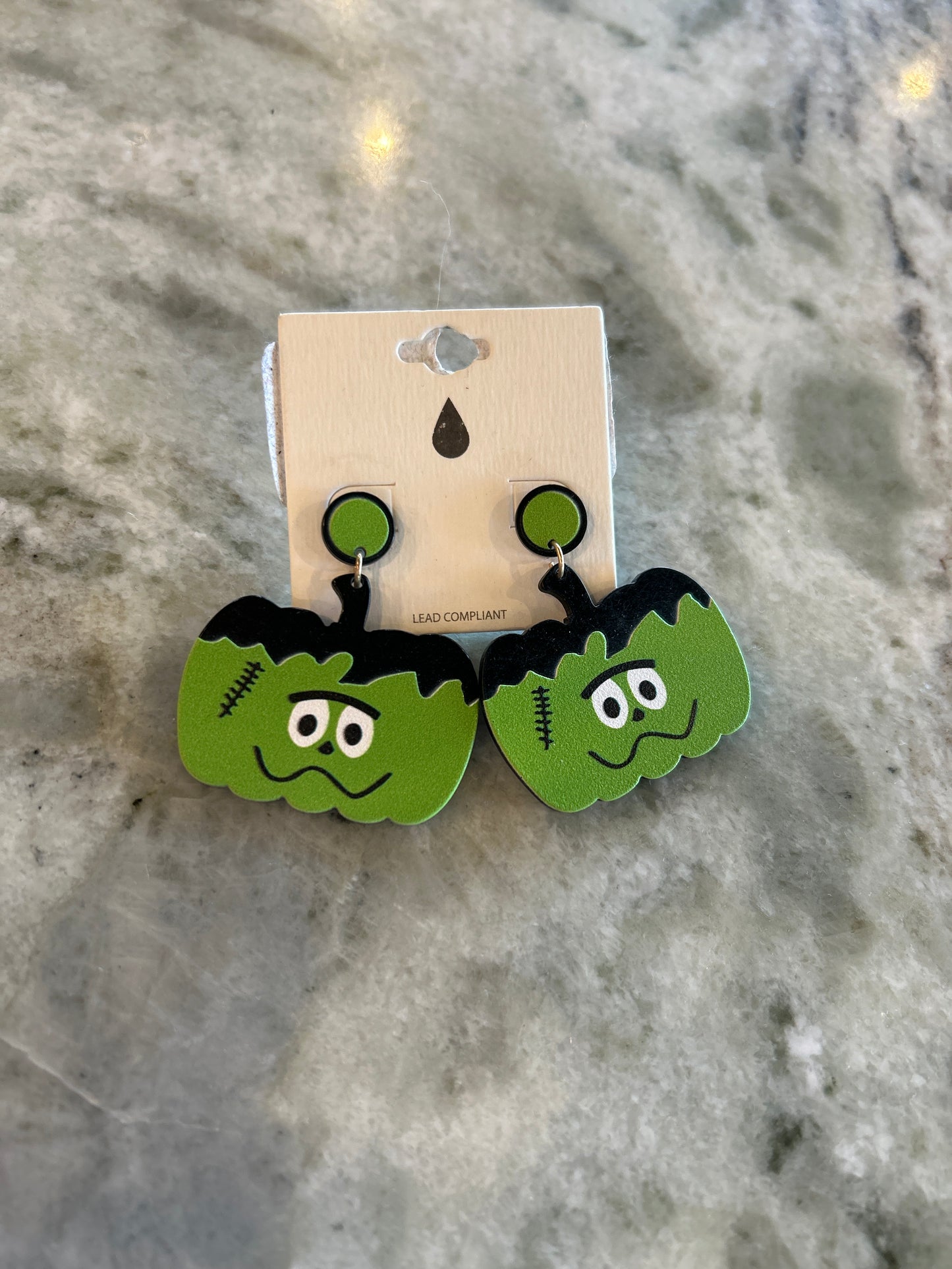 Frankenstein Pumpkin Earrings ￼