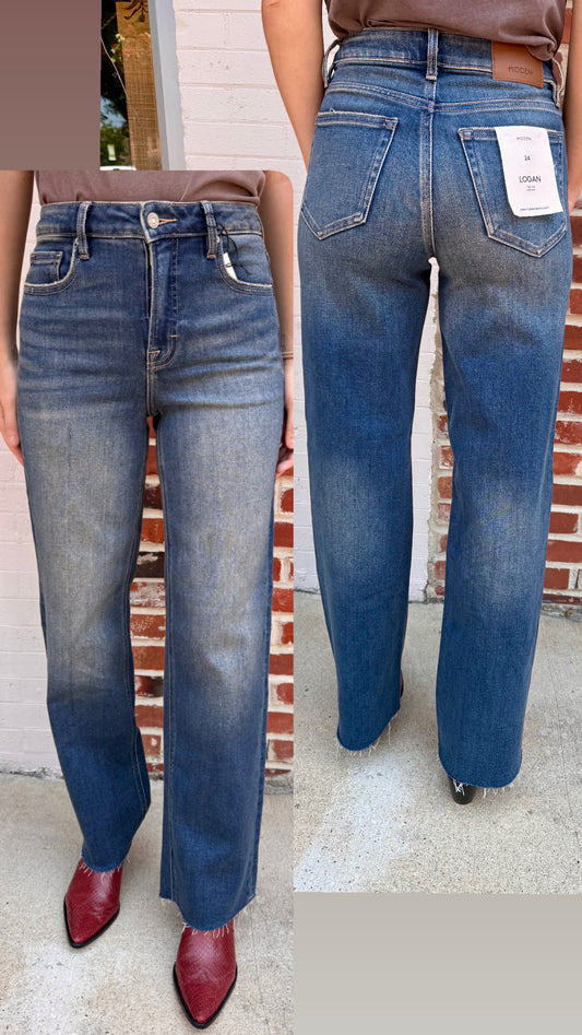 31" inseam high rise logan dad basic jean- dark wash