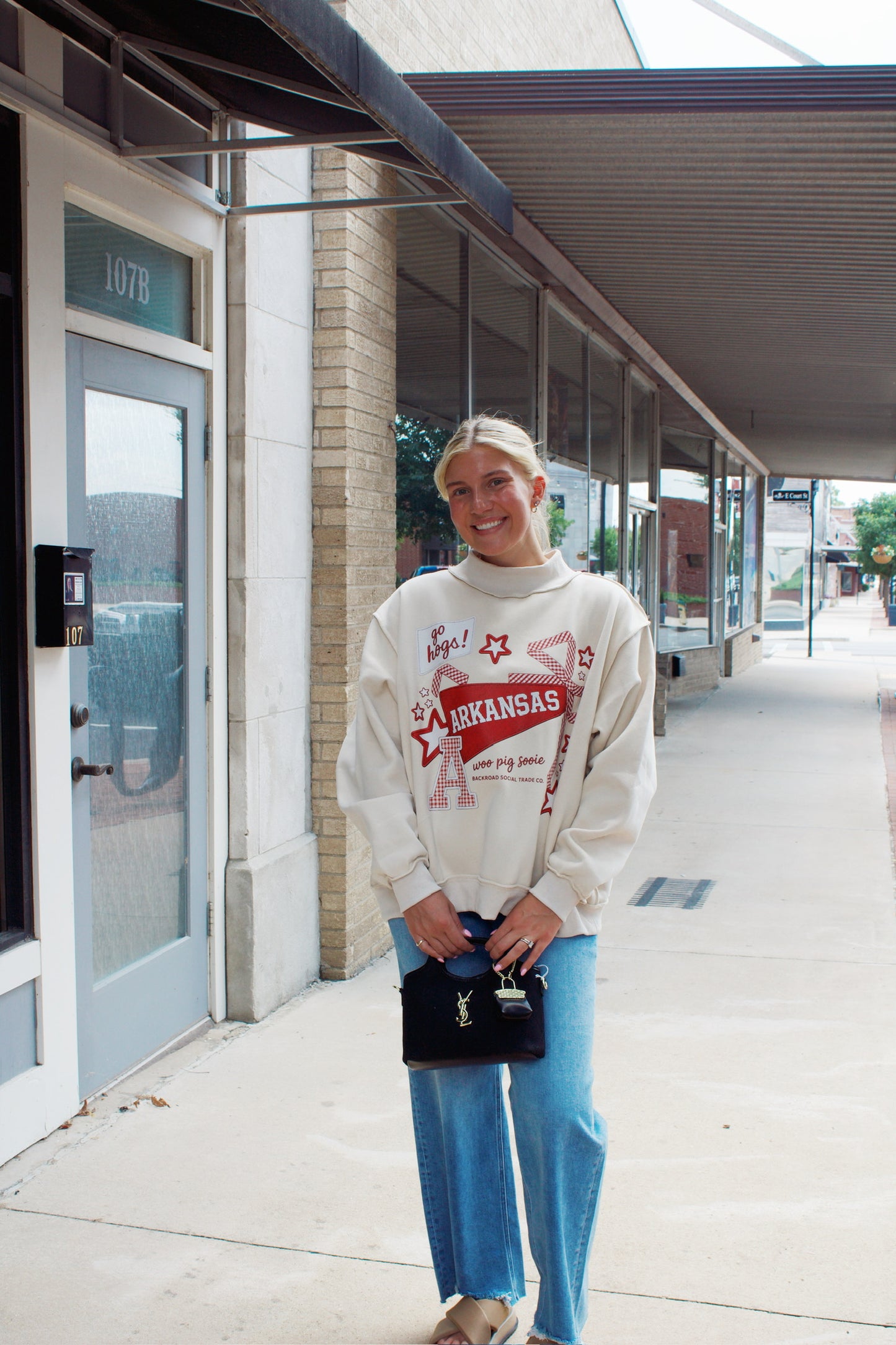 Gingham Arkansas Mock Neck
