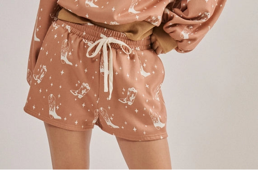 Cowboy Boot Print Shorts