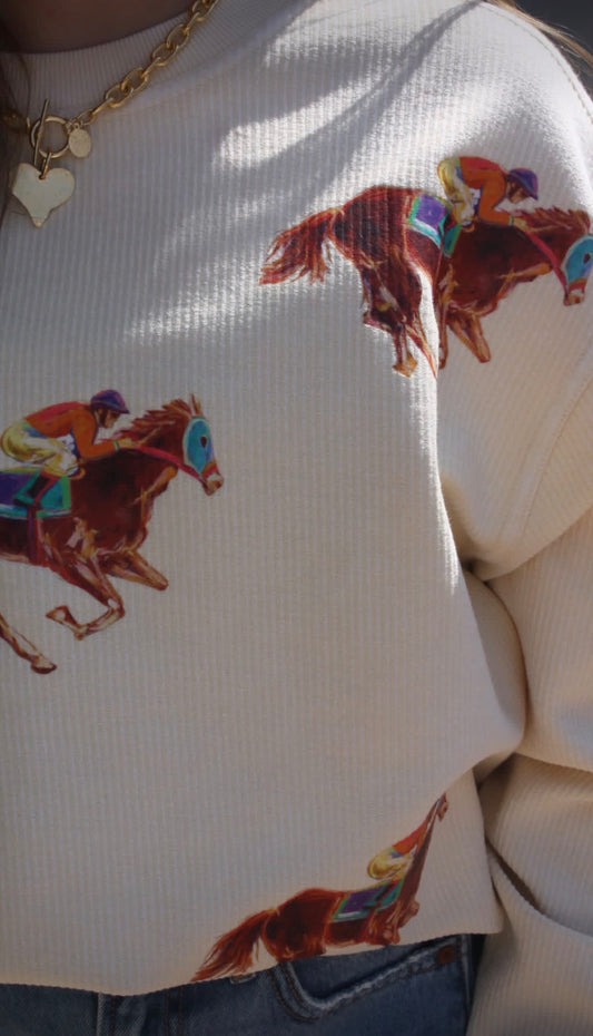 Racing Horse Corded Sweatshirt