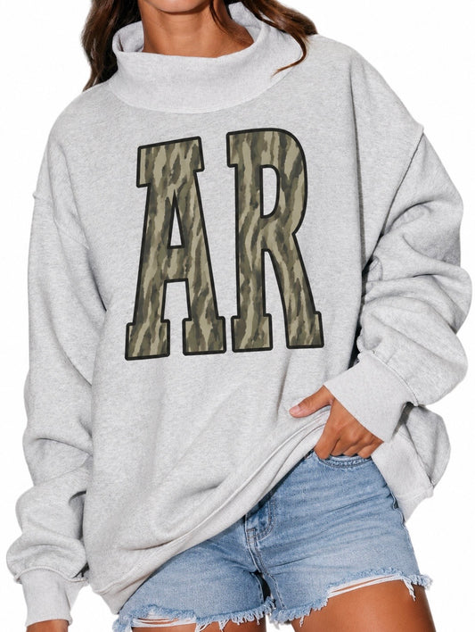 AR camo print mock neck